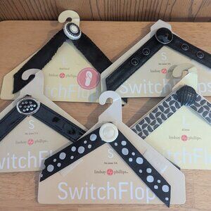 Lindsay Phillips Switch Flops Variety Bundle- 5 Sleek Black Pack Size Small